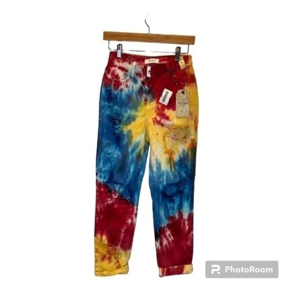 NWT 🌈 VIBRANT MIU BRAND🌈 TIE DYE JEANS SZ: 25 - Picture 9 of 9